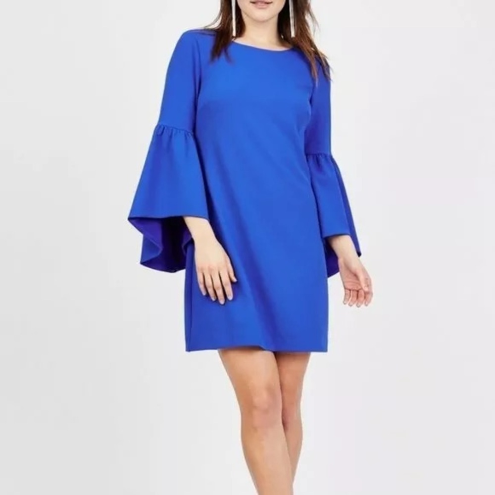 Rachel Roy royal blue bell sleeve sheath dress